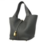 HERMES PICOTIN LOCK MM HANDBAG, TAURILLON CLEMENCE: Hermes Picotin Lock MM handbag, Taurillon Clemence Brand: Hermes Type/Style: Handbag Material: Taurillon clemence leather Color: Vert Size: (HxWxD) 22cm x 17cm x 21.5cm / 8.66'' x 6.69'' x 8.46''