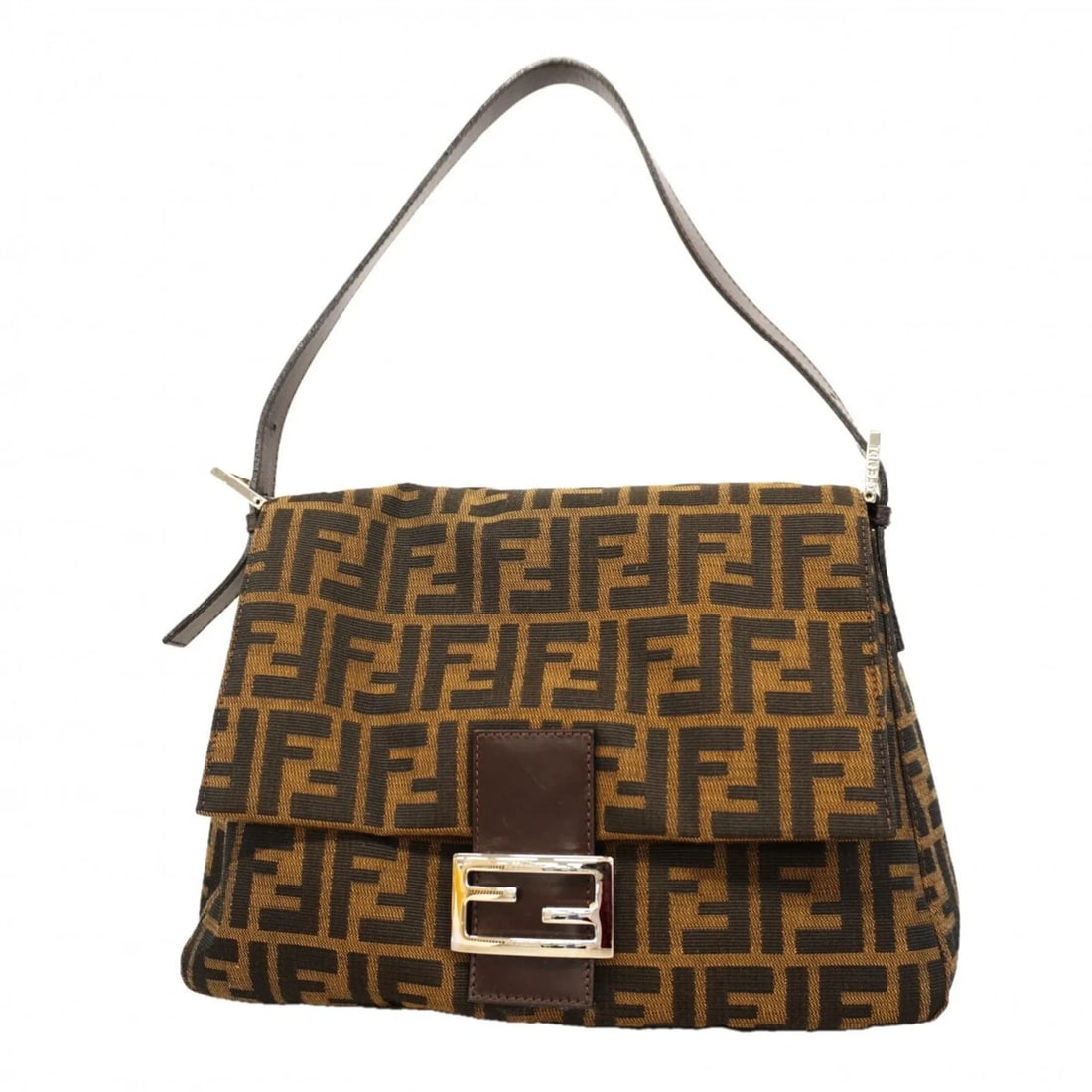 FENDI ZUCCA MAMMA BUCKET HANDBAG, NYLON CANVAS: Fendi Zucca Mamma Bucket Handbag, Nylon Canvas Brand: Fendi Type/Style: Handbag Material: Nylon canvas Color: Brown Size: (HxWxD) 21.5cm x 29cm x 12cm / 8.46'' x 11.41'' x 4.72'' Accessories: None