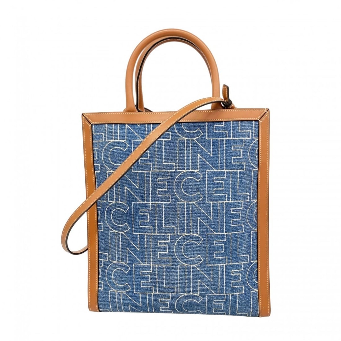 CELINE VERTICAL CABAS TOTE BAG, DENIM BLUE: Celine Vertical Cabas Tote Bag, Denim Blue Brand: Celine Type/Style: Tote bag Material: Denim Color: Blue Size: (HxWxD) 33cm x 28.5cm x 8cm / 12.99'' x 11.22'' x 3.14'' Accessories: None A