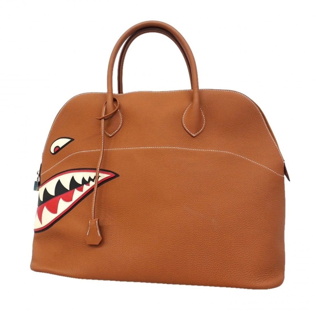 HERMES BOLIDE SHARK 45 HANDBAG, TOGO LEATHER: Hermes Bolide Shark 45 Handbag, Togo Leather Brand: Hermes Type/Style: Handbag Material: Togo leather Color: Gold Size: (HxWxD) 35cm x 45cm x 24.5cm / 13.77'' x 17.71'' x 9.64'' Accessories: None