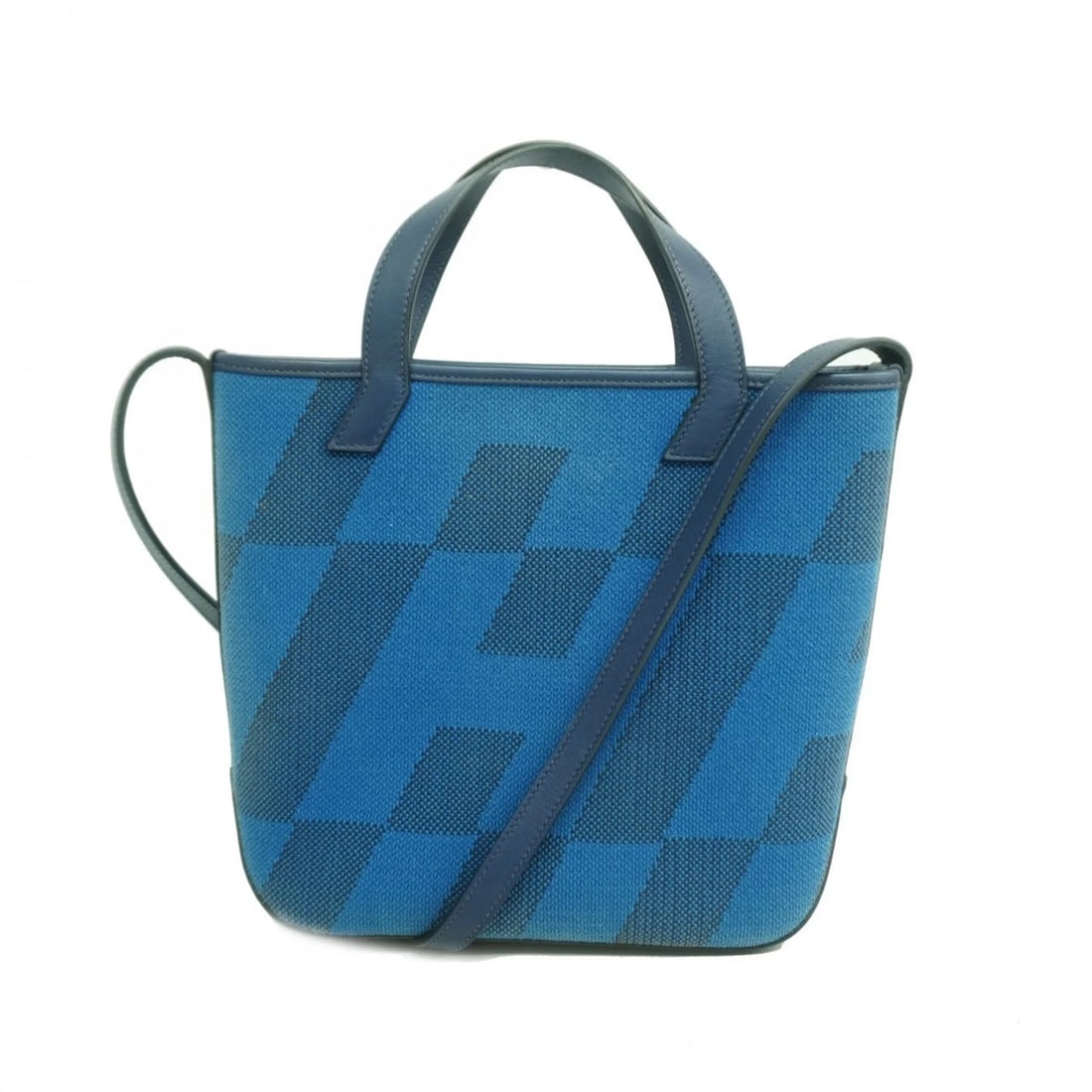 HERMES AMBIE PM CANVAS HANDBAG, BLUE: Hermes Ambie PM Canvas Handbag, Blue Brand: Hermes Type/Style: Handbag Material: Canvas Color: Blue Size: (HxWxD) 24cm x 22cm x 8.5cm / 9.44'' x 8.66'' x 3.34'' Accessories: None Accessories Notice:
