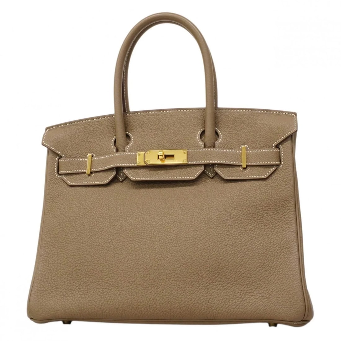 HERMES BIRKIN 30 TOGO ETOUPE HANDBAG: Hermes Birkin 30 Togo Etoupe Handbag Brand: Hermes Type/Style: Handbag Material: Togo leather Color: Etoupe gray Size: (HxWxD) 22cm x 30cm x 15cm / 8.66'' x 11.81'' x 5.9'' Accessories: None