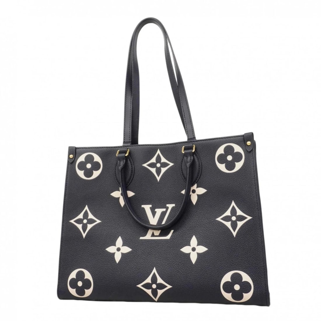 LOUIS VUITTON MONOGRAM EMPREINTE BICOLOR ONTHEGO MM TOTE BAG: Louis Vuitton Monogram Empreinte Bicolor OnTheGo MM Tote Bag Brand: Louis Vuitton Type/Style: Tote bag Material: none Color: Blue, Cream Size: (HxWxD) 26cm x 34.5cm x 15cm / 10.23'' x 13.58'' x 5.9'' 