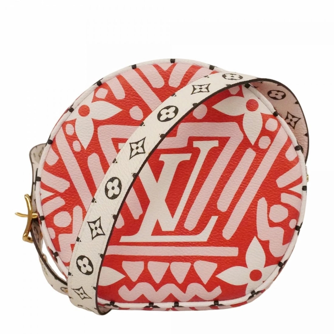 LOUIS VUITTON LV CRAFTY BOITE CHAPEAU SOUPLE SHOULDER BAG: Louis Vuitton LV Crafty Boite Chapeau Souple Shoulder Bag Brand: Louis Vuitton Type/Style: Shoulder bag Material: none Color: Red color, White Size: (HxWxD) 16cm x 16.5cm x 7cm / 6.29'' x 6.49'' x