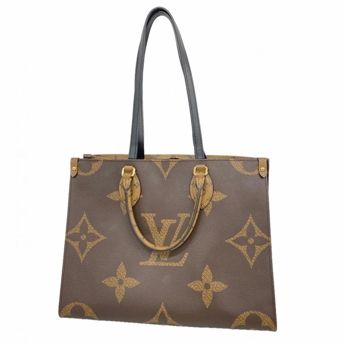 LOUIS VUITTON MONOGRAM GIANT REVERSE ONTHEGO MM TOTE BAG: Louis Vuitton Monogram Giant Reverse OnTheGo MM Tote Bag Brand: Louis Vuitton Type/Style: Tote bag Material: none Color: Brown Size: (HxWxD) 27cm x 34cm x 15cm / 10.62'' x 13.38'' x 5.9'' Accessor