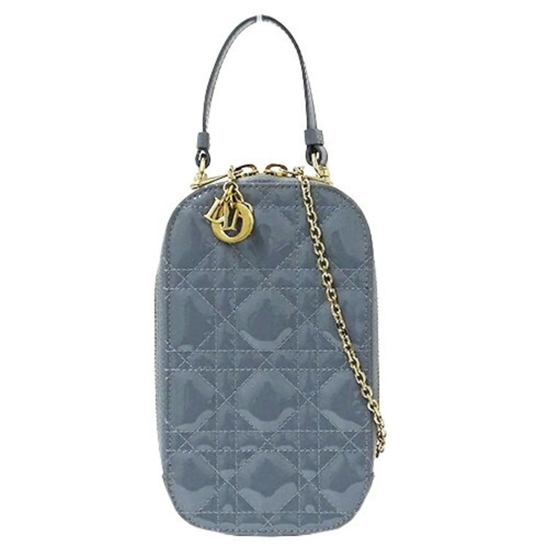 CHRISTIAN DIOR DIOR POUCH WOMEN'S PHONE HOLDER CANNAGE PATENT: Christian Dior Dior Pouch Women's Phone Holder Cannage Patent Brand: Christian Dior Type/Style: Pouch Material: Patent leather Color: none Size: (HxWxD) 18cm x 10.5cm x 2cm / 7.08'' x 4.13'' x 0.78'' 