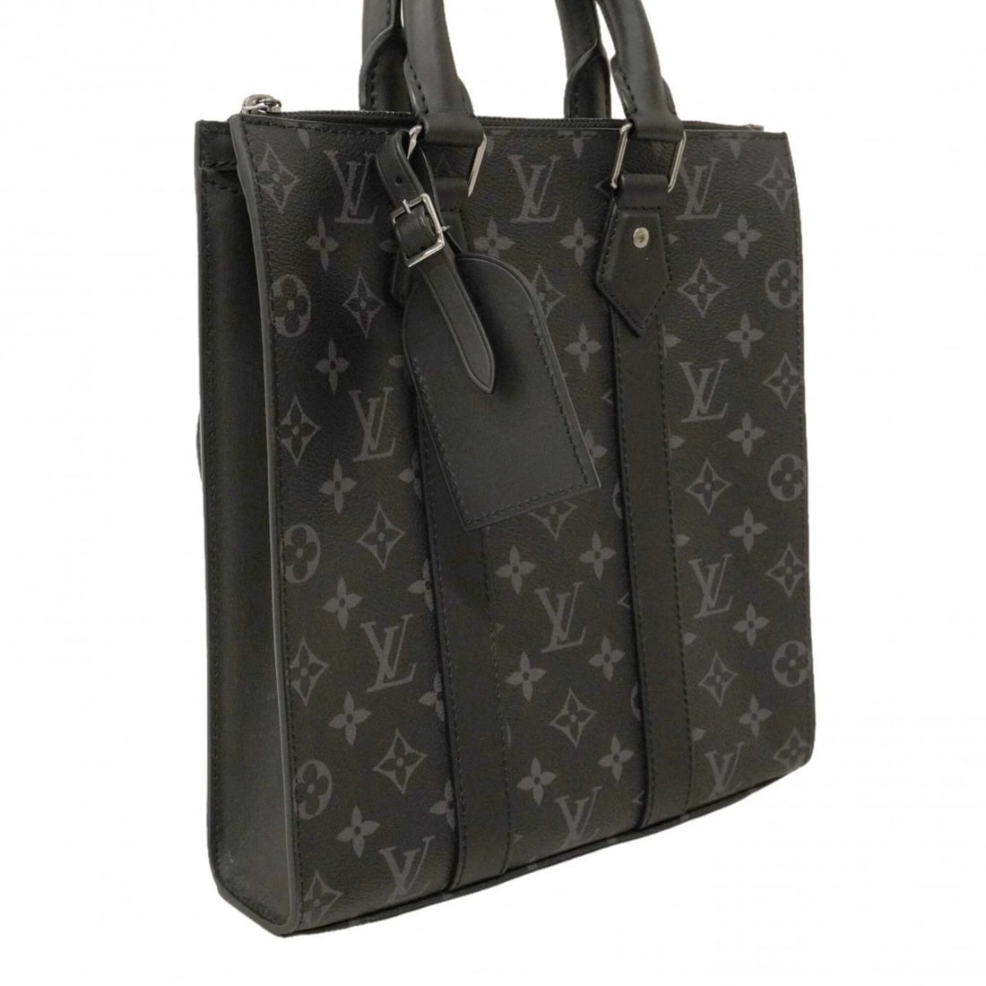 LOUIS VUITTON MONOGRAM ECLIPSE SAC PLACLOTH HANDBAG BLACK - 2