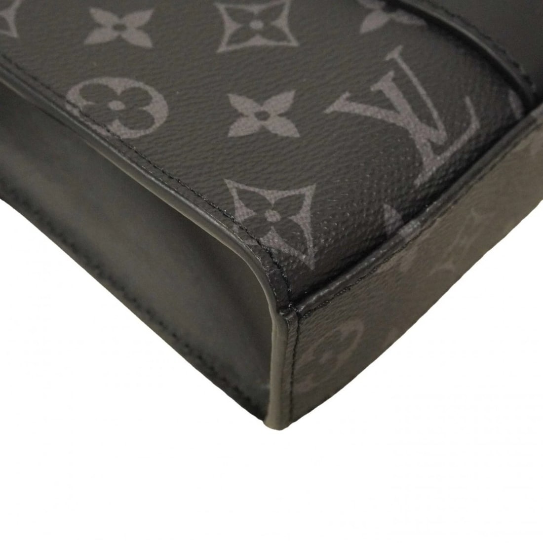 LOUIS VUITTON MONOGRAM ECLIPSE SAC PLACLOTH HANDBAG BLACK - 4