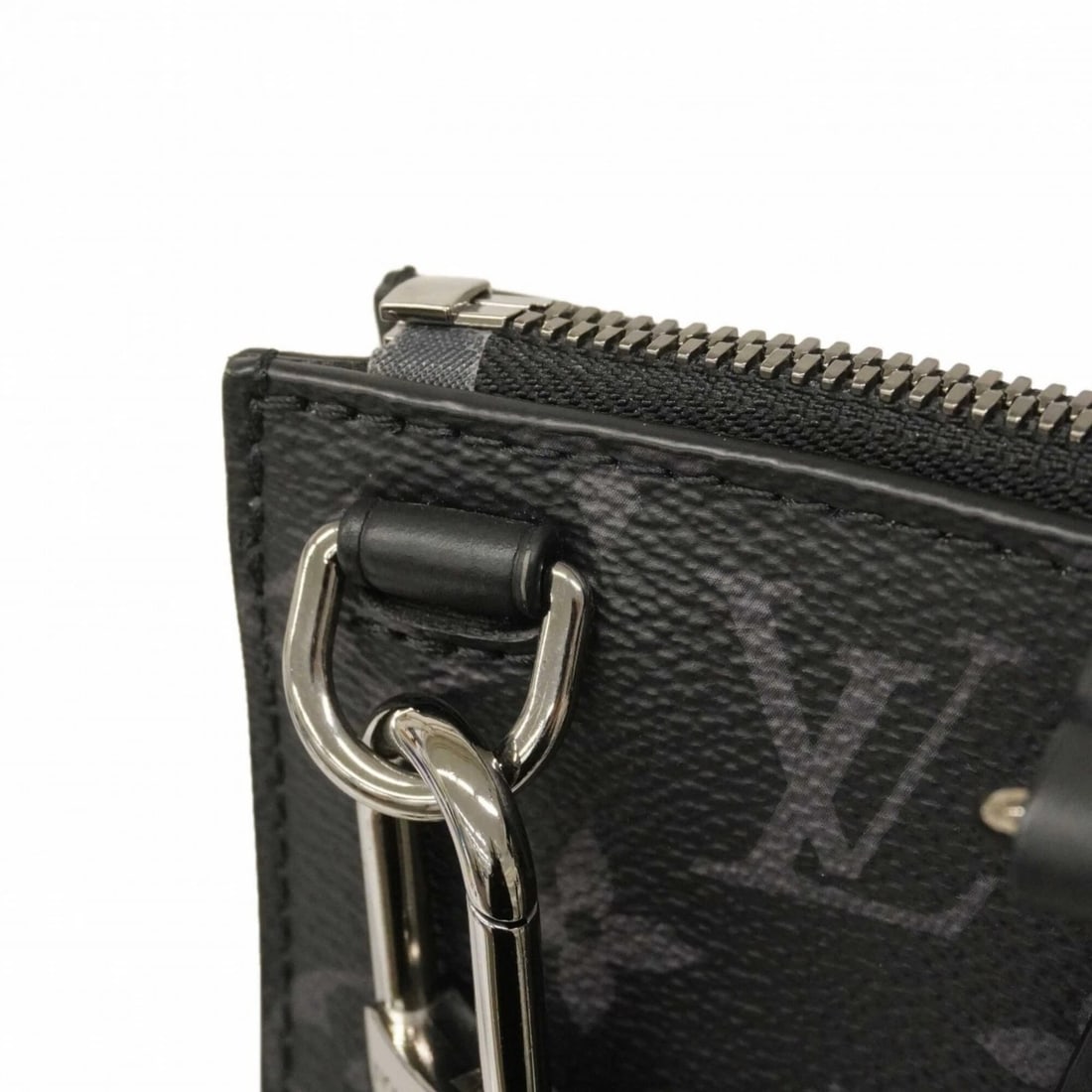 LOUIS VUITTON MONOGRAM ECLIPSE SAC PLACLOTH HANDBAG BLACK - 6