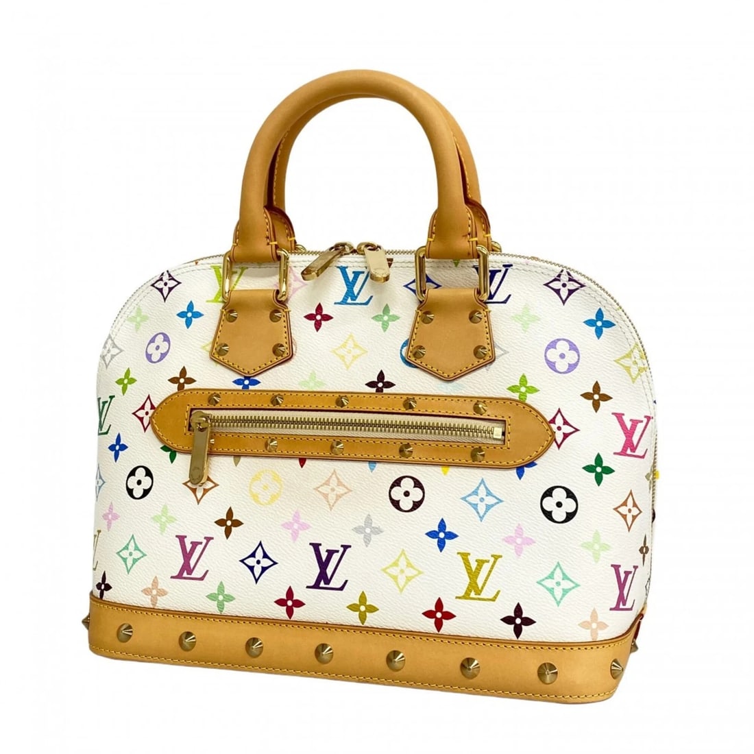 LOUIS VUITTON ALMA MONOGRAM MULTICOLOR HANDBAG: Louis Vuitton Alma Monogram Multicolor Handbag Brand: Louis Vuitton Type/Style: Handbag Material: none Color: Blanc Size: (HxWxD) 24cm x 30cm x 16cm / 9.44'' x 11.81'' x 6.29'' Accessories: None <