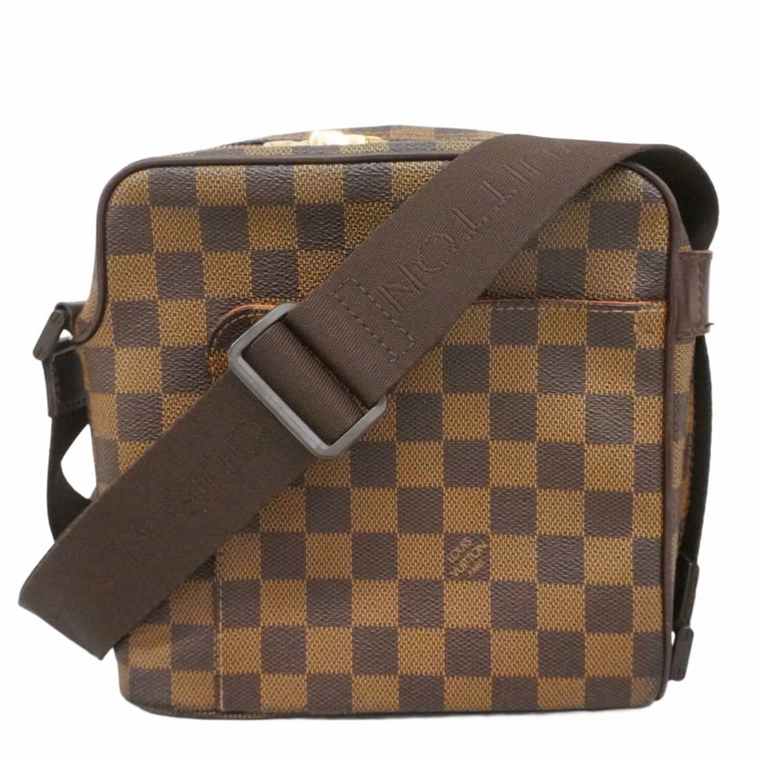 LOUIS VUITTON DAMIER OLAF PM SHOULDER BAG: Louis Vuitton Damier Olaf PM Shoulder Bag Brand: Louis Vuitton Type/Style: Shoulder bag Material: none Color: Ebene Size: (HxWxD) 19.5cm x 19.5cm x 8cm / 7.67'' x 7.67'' x 3.14'' Accessories: None