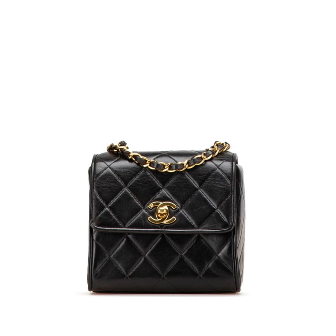 CHANEL MATELASSE COCO MARK CHAIN SHOULDER BAG: CHANEL Matelasse Coco Mark Chain Shoulder Bag Brand: Chanel Type/Style: Shoulder bag Material: Leather Color: Black Size: (HxWxD) 13.5cm x 15cm x 9cm / 5.31'' x 5.9'' x 3.54'' Accessories: None