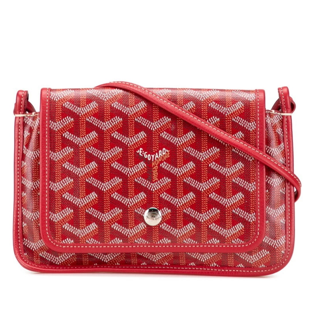 GOYARD PLUMET POUCH WALLET RED LEATHER: Goyard Plumet Pouch Wallet Red Leather Brand: Goyard Type/Style: Shoulder bag Material: PVC , Leather Color: Red color Size: (HxWxD) 14cm x 20.5cm x 1cm / 5.51'' x 8.07'' x 0.39'' Accessories: None
