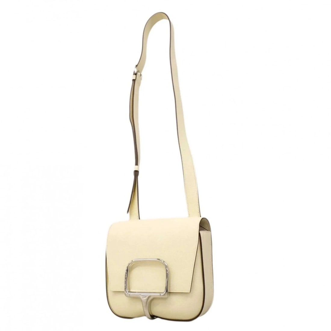 HERMES DELLA CAVALLERIA SHOULDER BAG, VEAU EPSOM LEATHER: Hermes Della Cavalleria Shoulder Bag, Veau Epsom Leather Brand: Hermes Type/Style: Shoulder bag Material: Epsom leather Color: White Size: (HxWxD) 16cm x 17cm x 5.5cm / 6.29'' x 6.69'' x 2.16''
