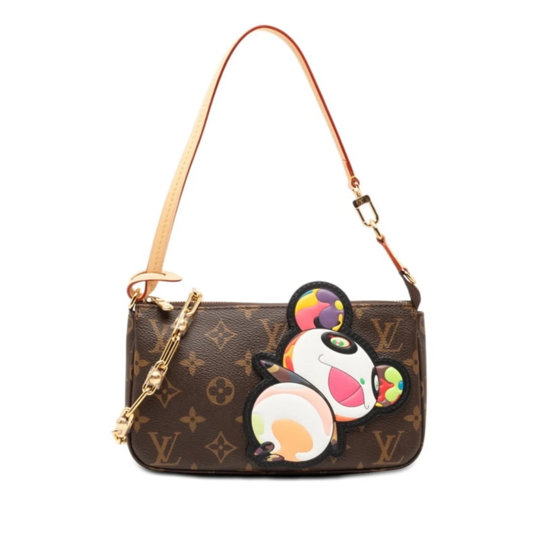 LOUIS VUITTON LV X TM MONOGRAM POCHETTE ACCESSOIRES: Louis Vuitton LV x TM Monogram Pochette Accessoires Brand: Louis Vuitton Type/Style: Handbag, Pochette Material: PVC , Leather Color: Brown Size: (HxWxD) 12.5cm x 20.5cm x 4cm / 4.92'' x 8.07'' x