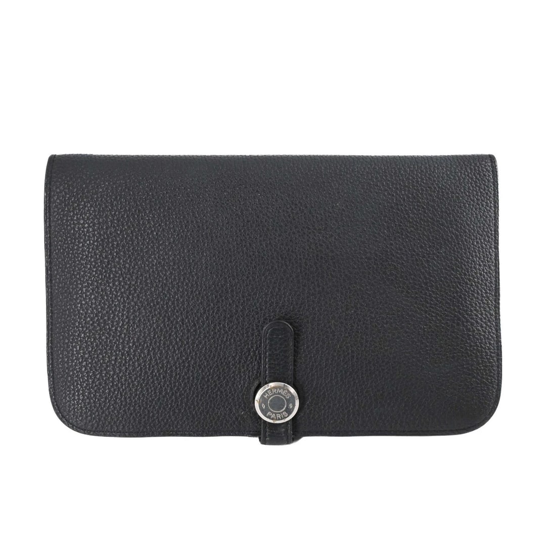 HERMES DOGON GM DUO TOGO LEATHER LONG WALLET: HERMES Dogon GM Duo Togo Leather Long Wallet Brand: Hermes Type/Style: Type Wallet (bi-fold) Material: Togo leather , Taurillon clemence leather Color: Black Size: (HxWxD) 12cm x 20cm x 1cm / 4.72'' x