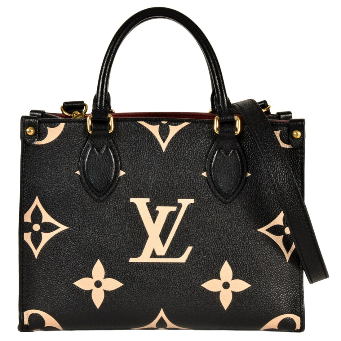 LOUIS VUITTON ONTHEGO PM HANDBAG, 2-WAY, MONOGRAM EMPREINTE: Louis Vuitton OnTheGo PM Handbag, 2-way, Monogram Empreinte Brand: Louis Vuitton Type/Style: Handbag Material: Monogram Empreinte Color: Black Size: (HxWxD) 19cm x 25cm x 10cm / 7.48'' x 9.84'' x 3.93