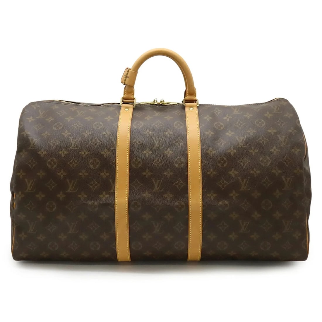 LOUIS VUITTON MONOGRAM KEEPALL 55 BOSTON BAG, HANDBAG: LOUIS VUITTON Monogram Keepall 55 Boston Bag, Handbag Brand: Louis Vuitton Type/Style: Boston bag, Handbag Material: Monogram , Canvas Color: Brown Size: (HxWxD) 30cm x 56cm x 25cm / 11.81'' x