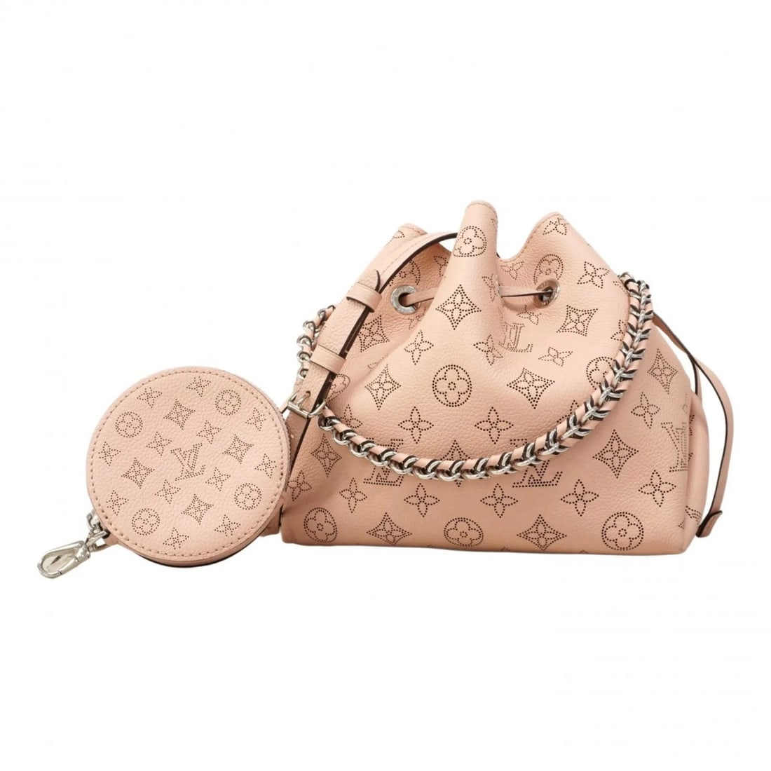 LOUIS VUITTON MAHINA BELLA MAGNOLIA 2-WAY HANDBAG: Louis Vuitton Mahina Bella Magnolia 2-way handbag Brand: Louis Vuitton Type/Style: Handbag Material: none Color: Magnolia Size: (HxWxD) 20cm x 21cm x 13.5cm / 7.87'' x 8.26'' x 5.31'' Accessories: