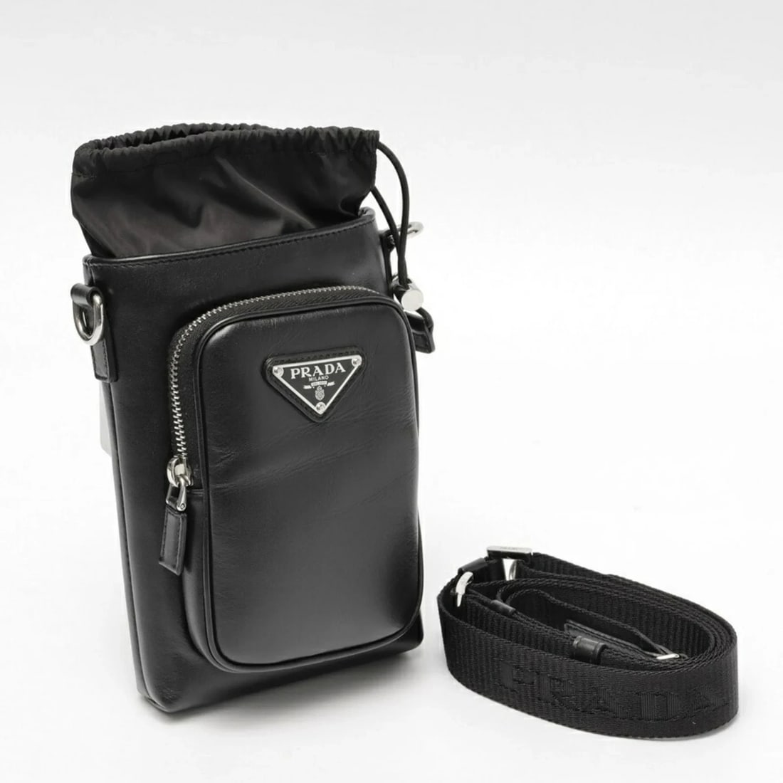 PRADA PRADA LEATHER SMARTPHONE CASE SHOULDER POUCH - 5