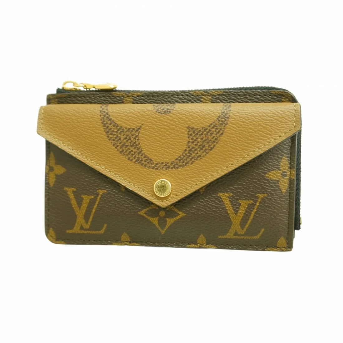 LOUIS VUITTON MONOGRAM REVERSE PORTEFEUILLE VERSO WALLET: Louis Vuitton Monogram Reverse Portefeuille Verso Wallet Brand: Louis Vuitton Type/Style: Type Coin purse/coin case Material: none Color: Brown Size: (HxWxD) 8cm x 13cm x 1.5cm / 3.14'' x 5.11'' x 0.5