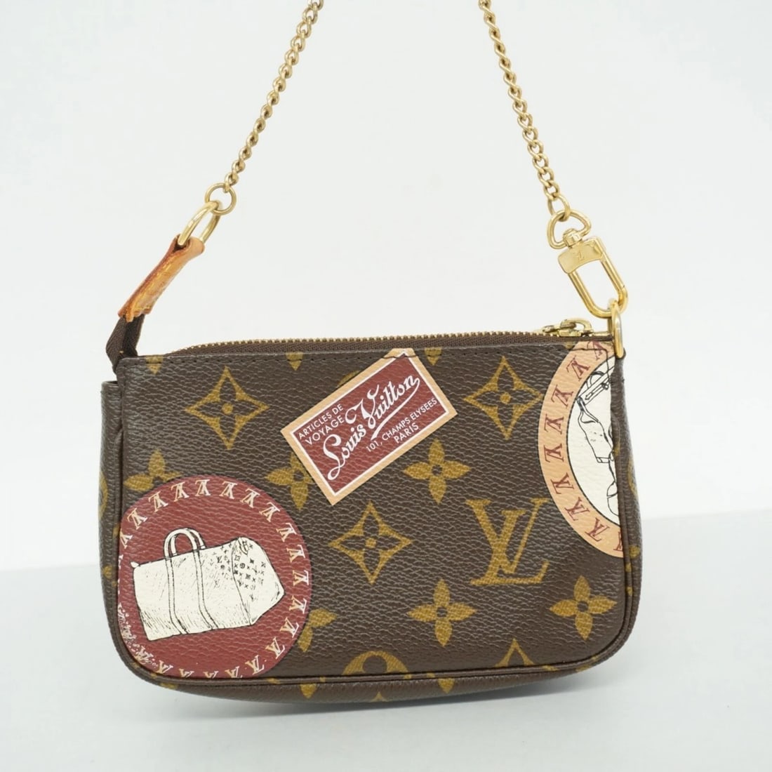 LOUIS VUITTON MONOGRAM MINI POCHETTE ACCESSOIRES BROWN - 6