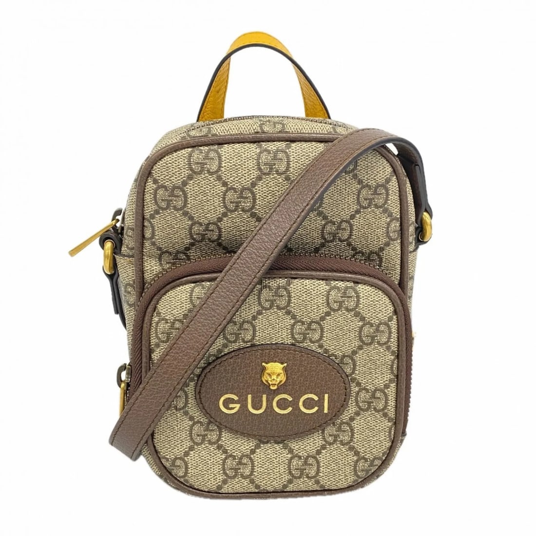 GUCCI GG SUPREME NEO SHOULDER BAG BEIGE BROWN YELLOW: Gucci GG Supreme Neo Shoulder Bag Beige Brown Yellow Brand: Gucci Type/Style: Shoulder bag Material: PVC Color: Beige, Brown, Yellow Size: (HxWxD) 17.5cm x 12.5cm x 7cm / 6.88'' x 4.92'' x 2.75''