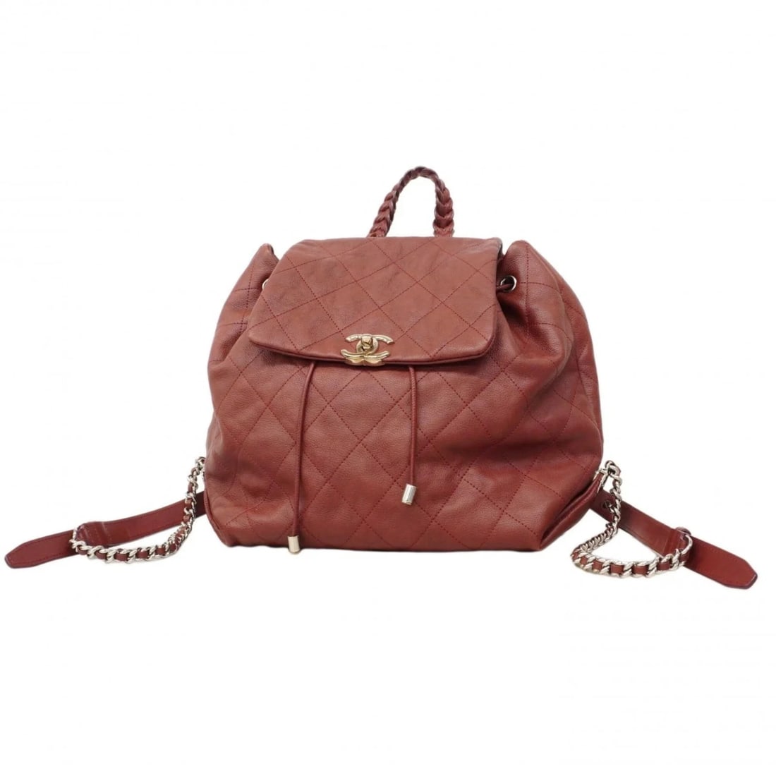 CHANEL MATELASSÉ LEATHER BACKPACK/DAYPACK, BORDEAUX: Chanel Matelassé Leather Backpack/Daypack, Bordeaux Brand: Chanel Type/Style: Backpack Material: Leather Color: Bordeaux Size: (HxWxD) 30cm x 25cm x 14cm / 11.81'' x 9.84'' x 5.51'' Accessories: N