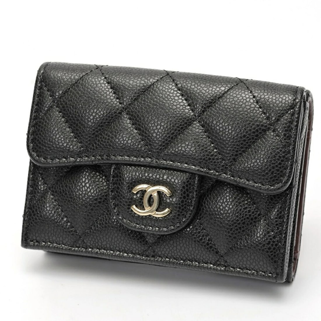 CHANEL MATELASSE SMALL FLAP WALLET CAVIARSKIN BLACK (1 of 3)