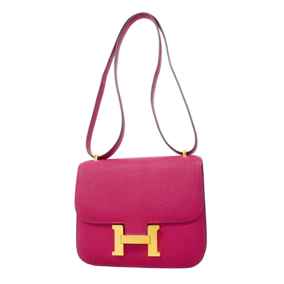 HERMES SHOULDER BAG CONSTANCE 18 CHEVRE MYSORE FRAMBOISE: Hermes Shoulder Bag Constance 18 Chevre Mysore Framboise Brand: Hermes Type/Style: Shoulder bag Material: Chevre myzore leather Color: Pink Size: (HxWxD) 15cm x 18cm x 5cm / 5.9'' x 7.08'' x 1.96''