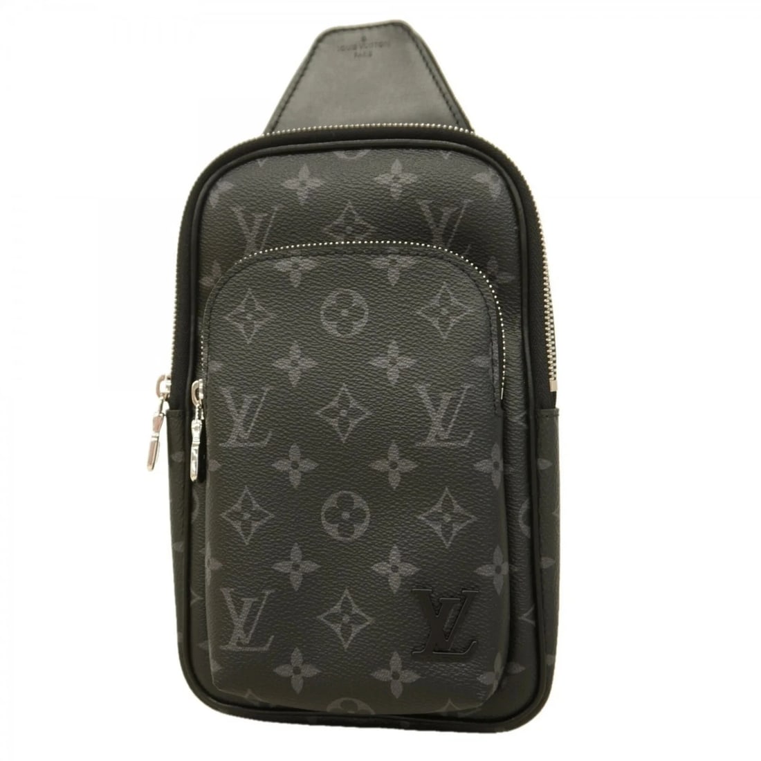 LOUIS VUITTON MONOGRAM ECLIPSE AVENUE SLING BAG: Louis Vuitton Monogram Eclipse Avenue Sling Bag Brand: Louis Vuitton Type/Style: Sling bag Material: none Color: Black Size: (HxWxD) 25cm x 16cm x 3.5cm / 9.84'' x 6.29'' x 1.37'' Accessories: Non