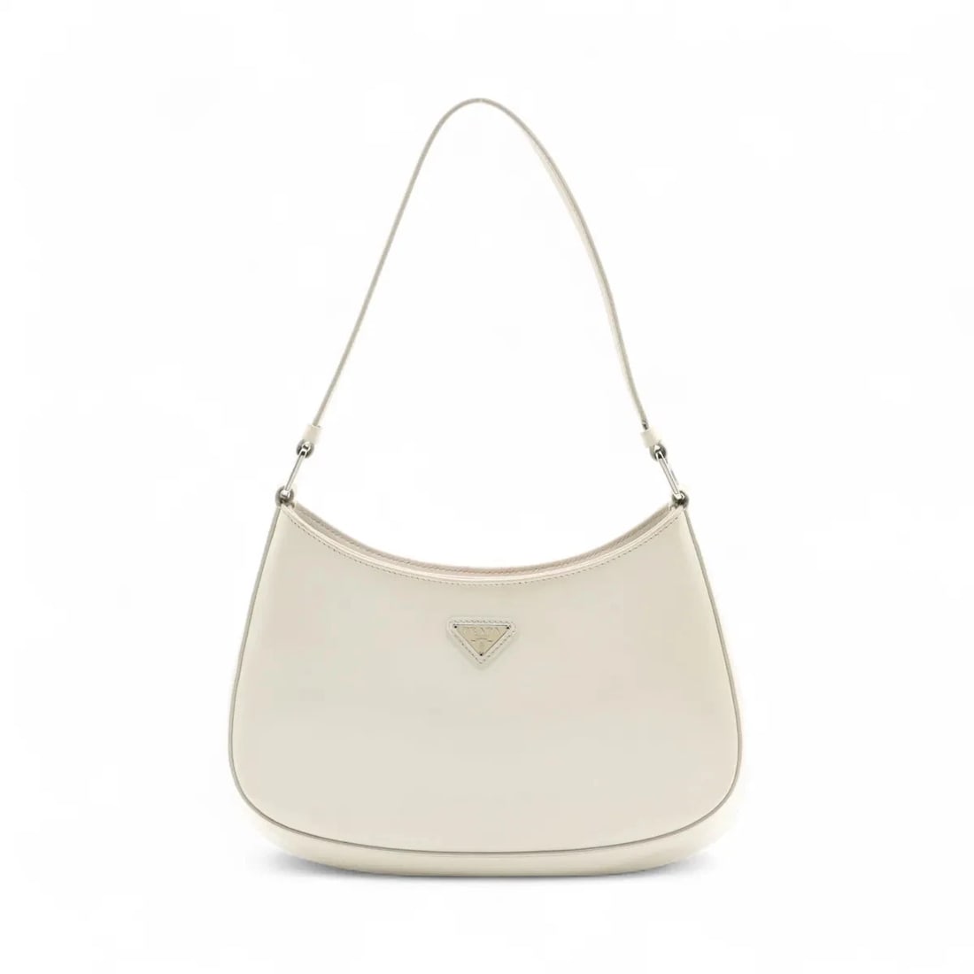 PRADA LEATHER SHOULDER BAG WHITE SHOULDER BAG: Prada Leather Shoulder bag White Shoulder bag Brand: Prada Type/Style: Shoulder bag Material: Leather Color: White Size: Height:8.3inchLength:10.8inchDepth:1.6inch Accessories: None Access
