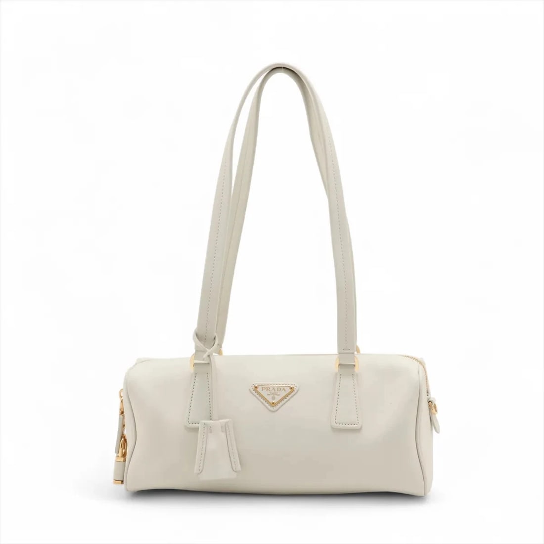 PRADA LEATHER SHOULDER BAG WHITE SHOULDER BAG: Prada Leather Shoulder bag White Shoulder bag Brand: Prada Type/Style: Shoulder bag Material: Leather Color: White Size: Height:4.9inch Length:11.4inch Depth:4.1inch Accessories: None Acce