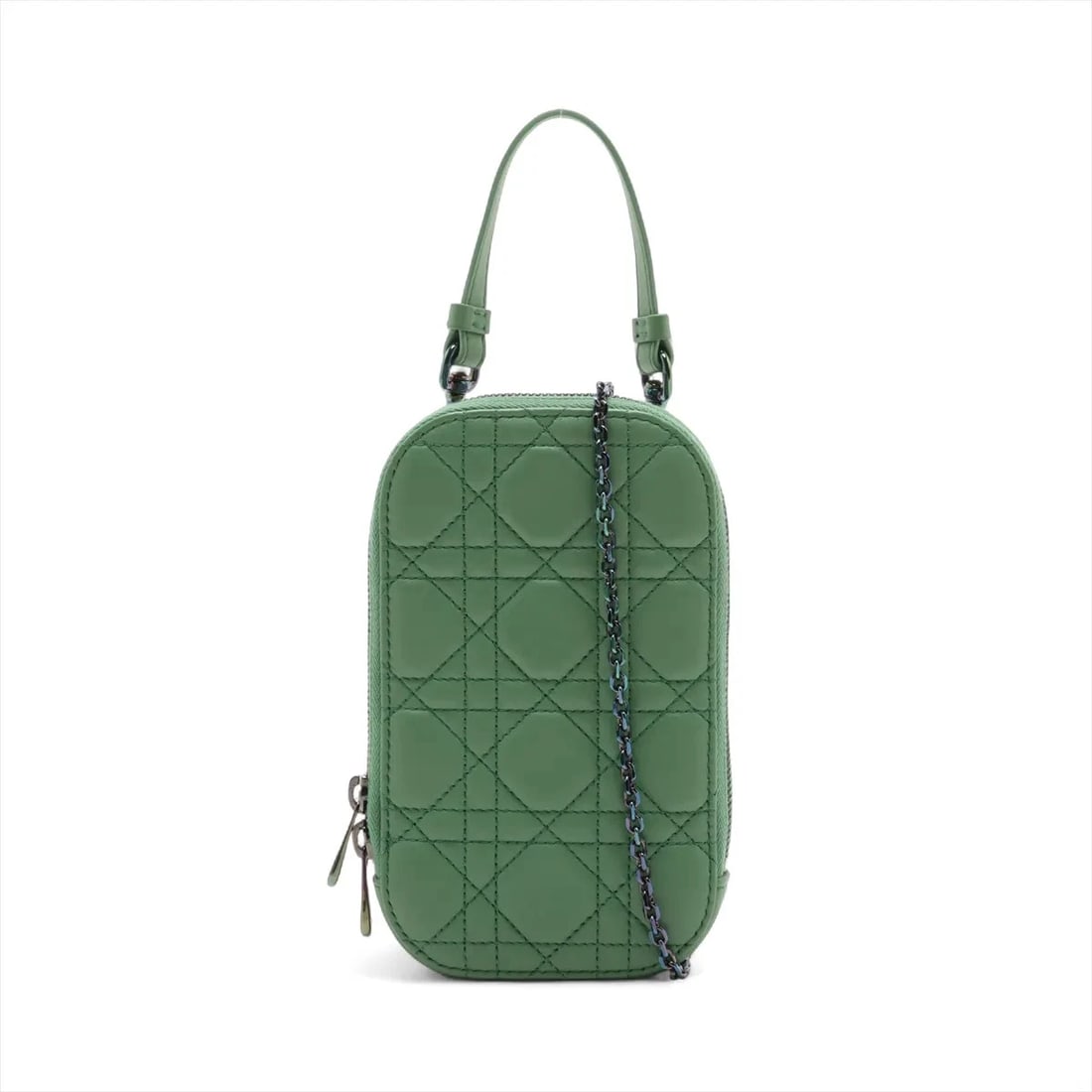 CHRISTIAN DIOR CANNAGE PHONE HOLDER 2 WAY SHOULDER BAG SHOULDER BAG: Christian Dior Cannage Phone Holder 2 Way Shoulder Bag Shoulder bag Brand: Christian Dior Type/Style: Shoulder bag Material: Leather Color: Green Size: Height:7.3inch Length:4.1inch Depth:0.8inch Hand