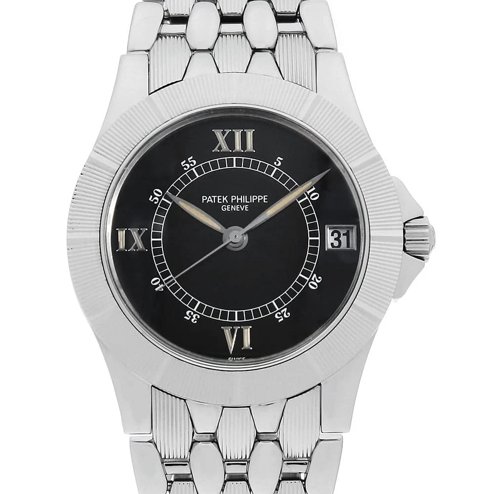 PATEK PHILIPPE NEPTUNE WATCH: PATEK PHILIPPE Neptune Watch Brand: PATEK PHILIPPE Type: Wrist watch Material: Band Material Stainless Steel, Case Material Stainless Steel Color: Dial color Black Size: Case:W36mm Circumference of Wr