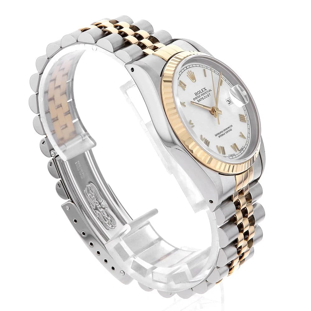ROLEX DATEJUST WHITE WATCH - 2