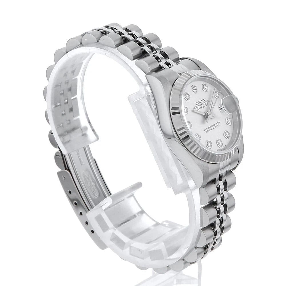 ROLEX DATEJUST DIAMOND SILVER WATCH - 3