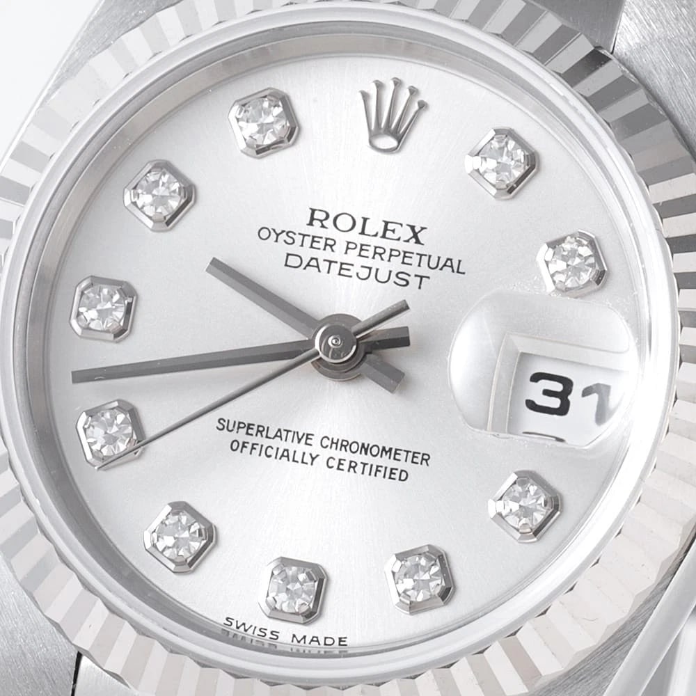 ROLEX DATEJUST DIAMOND SILVER WATCH - 4