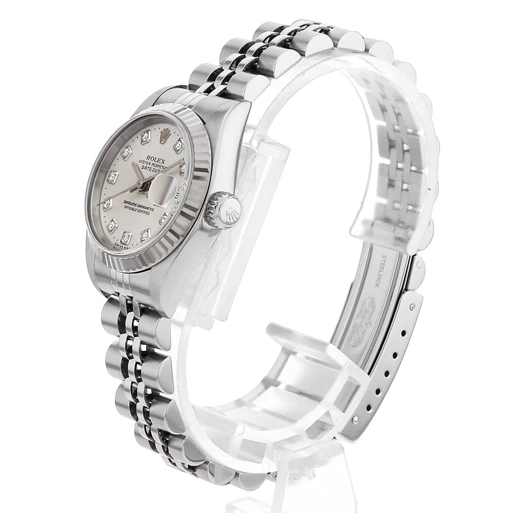 ROLEX DATEJUST DIAMOND SILVER WATCH - 2