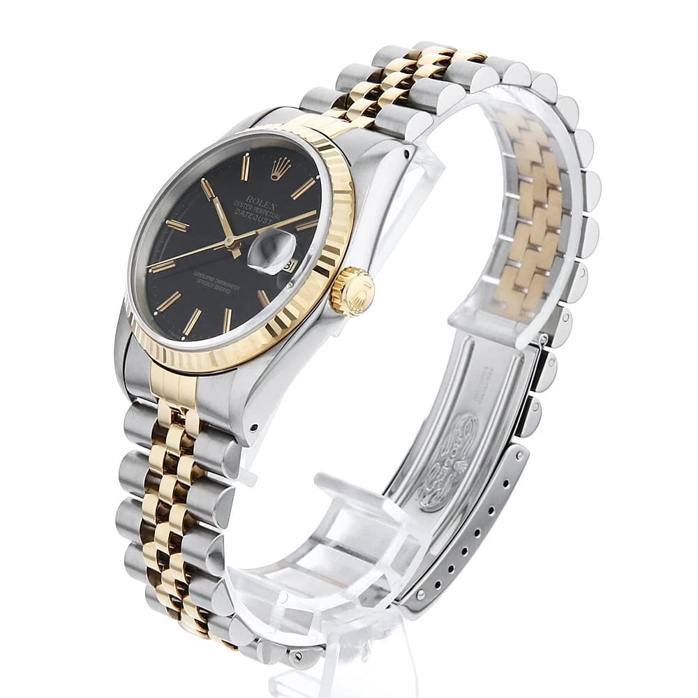 ROLEX DATEJUST BLACK WATCH - 2