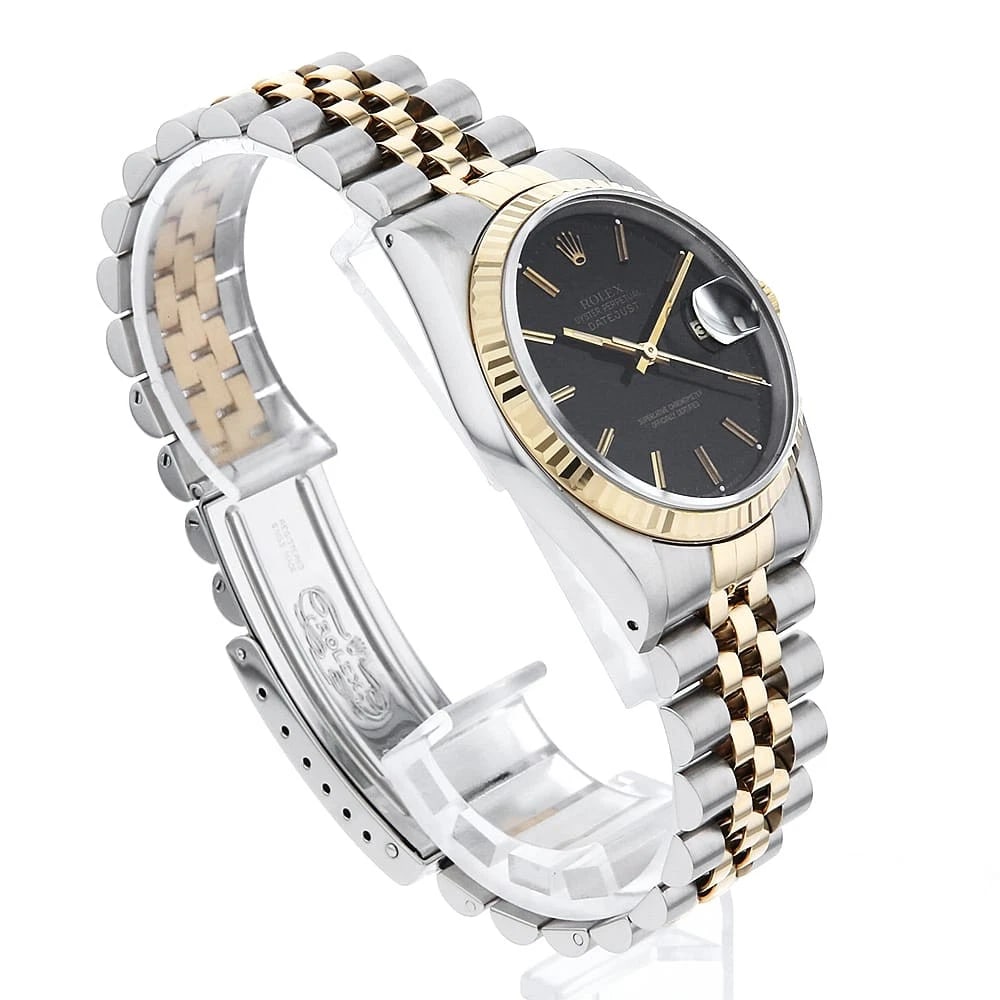 ROLEX DATEJUST BLACK WATCH - 3
