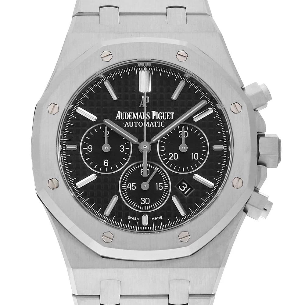 AUDEMARS PIGUET ROYAL OAK CHRONOGRAPH WATCH: AUDEMARS PIGUET Royal Oak Chronograph Watch Brand: AUDEMARS PIGUET Type: Wrist watch Material: Band Material Stainless Steel, Case Material Stainless Steel Color: Dial color Black Size: Case:W41mm