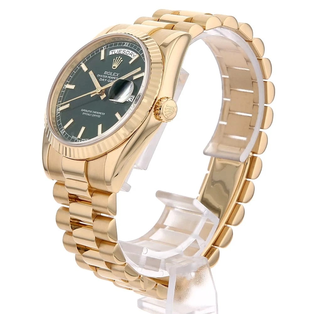 ROLEX DATE GREEN WATCH - 2