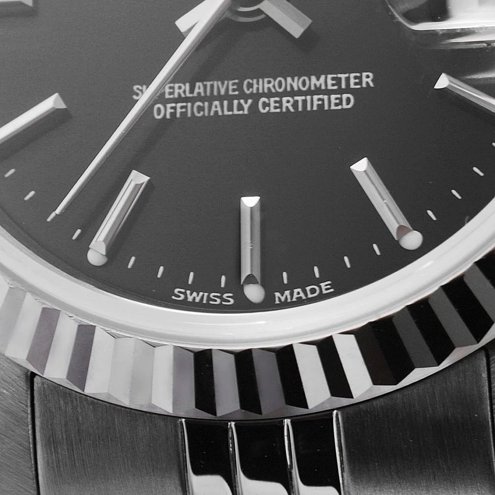 ROLEX DATEJUST BLACK WATCH - 2