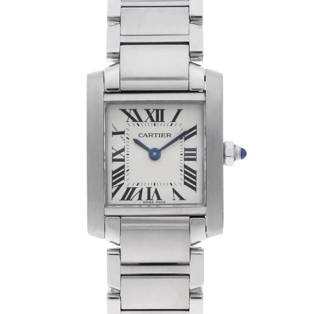 CARTIER TANK FRANCAISE WATCH: Cartier Tank francaise Watch Brand: Cartier Type: Wrist watch Material: Band Material Stainless Steel, Case Material Stainless Steel Color: Dial color Ivory Size: Case:W25mm x H20mm Circumference of