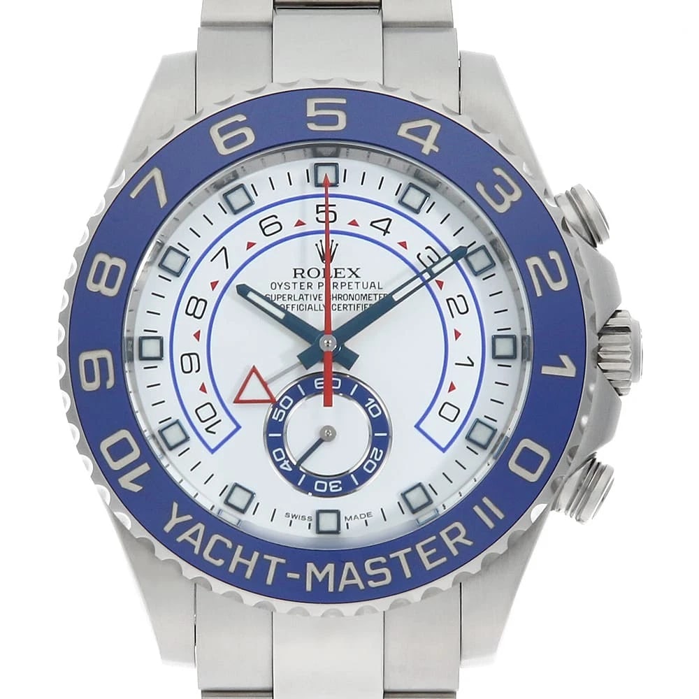 ROLEX YACHT MASTER WHITE WATCH: ROLEX Yacht Master white Watch Brand: ROLEX Type: Wrist watch Material: Band Material Stainless Steel, Case Material Stainless Steel Color: Dial color White Size: Case:W44mm Circumference of