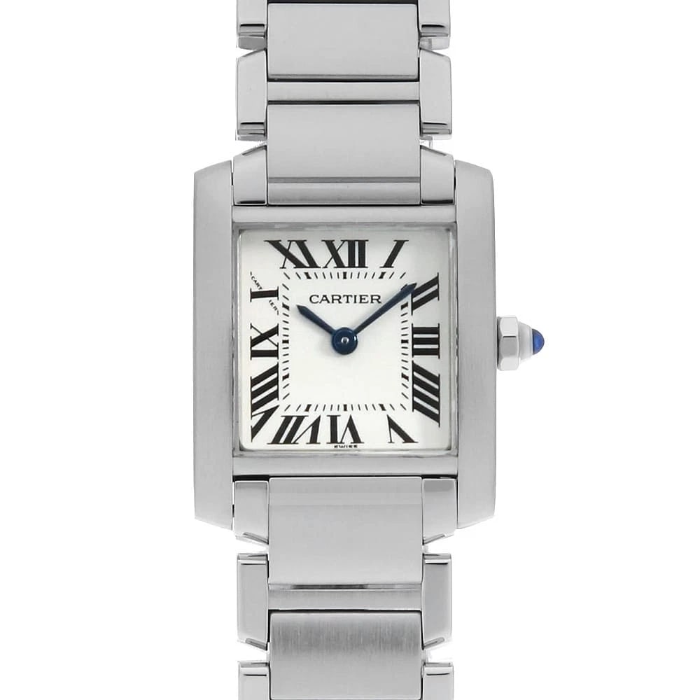 CARTIER TANK FRANCAISE WATCH: Cartier Tank francaise Watch Brand: Cartier Type: Wrist watch Material: Band Material Stainless Steel, Case Material Stainless Steel Color: Dial color Ivory Size: Case:W25mm x H20mm Circumference of