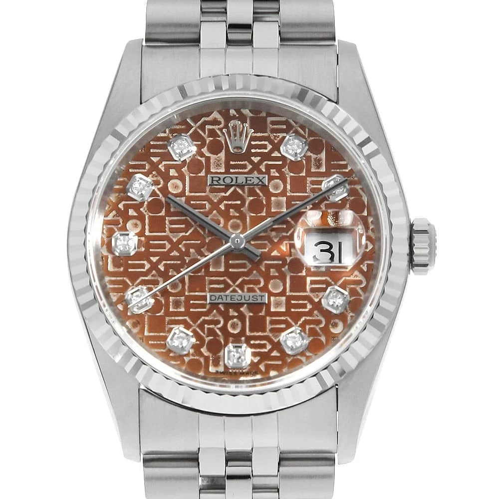 ROLEX DATEJUST DIAMOND SILVER WATCH: ROLEX Datejust Diamond Silver Watch Brand: ROLEX Type: Wrist watch Material: Band Material Stainless Steel, Case Material Stainless Steel/White gold Color: Dial color Silver Size: Case:W36mm