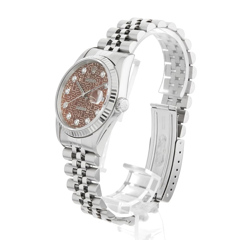 ROLEX DATEJUST DIAMOND SILVER WATCH - 2