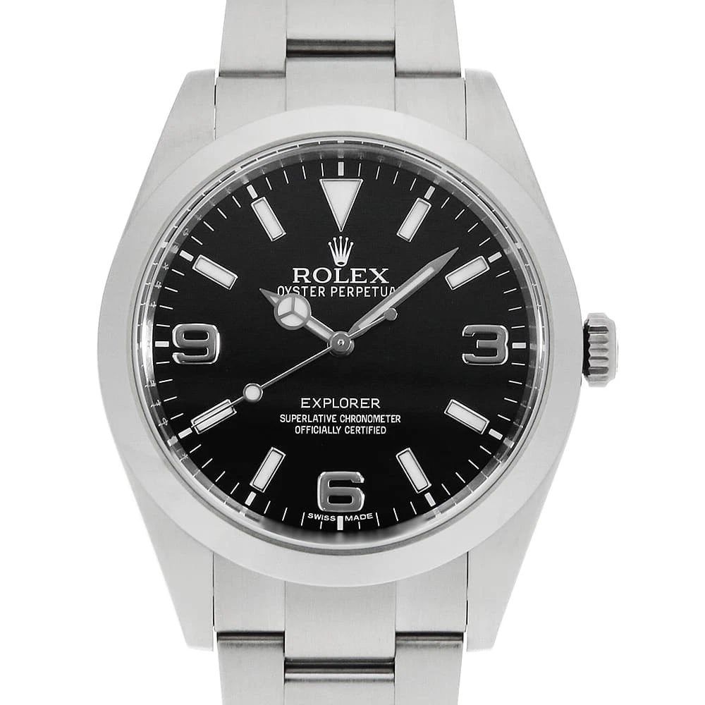 ROLEX EXPLORER EARLY MODEL BLACK WATCH: ROLEX Explorer early model black Watch Brand: ROLEX Type: Wrist watch Material: Band Material Stainless Steel, Case Material Stainless Steel Color: Dial color Black Size: Case:W39mm Circumference of W